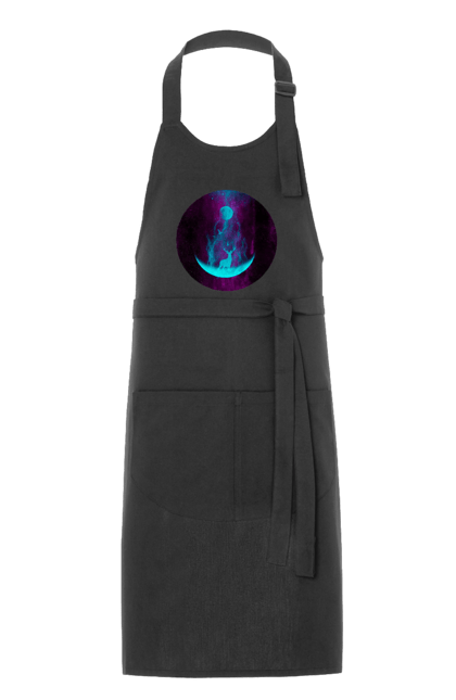 Фартух з принтом "Олень Силует". Місяць, олень, рогам, силует, яскравий. 2070702