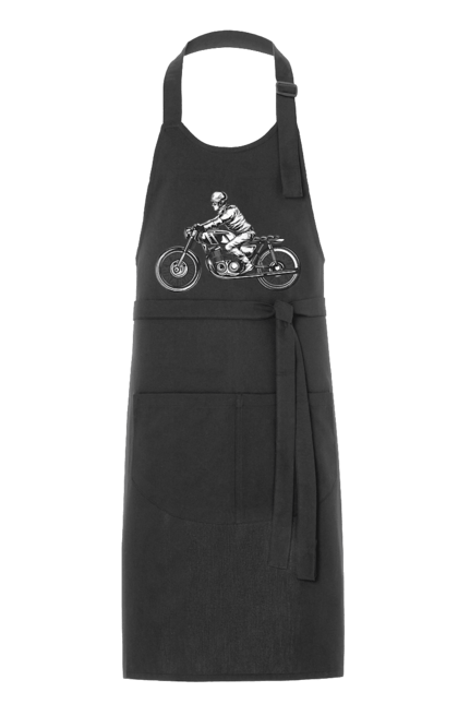Фартух з принтом "Байкер на мотоциклі". Байкер, вінтаж, мото, ретро. 2070702