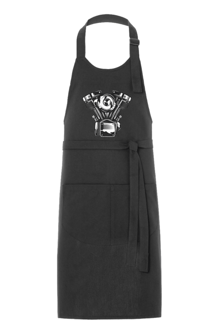 Фартух з принтом "мото двигун". Вінтаж, двигун, мото, ретро. 2070702