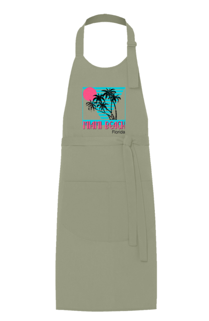 Фартух з принтом "Майамі Пальми". Захід, майамі, пальми, флоріда. 2070702