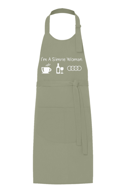 Фартух з принтом "Я Проста Жінка. Кава, Вино, Audi" 2070702