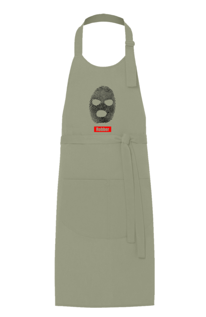 Фартух з принтом "Відбиток Робер". Балаклава, відбиток, обличчя. 2070702