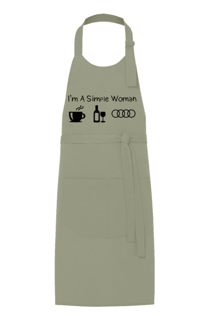 Apron with prints I'm a Simple Woman, Audi. Audi, cars, coffee, wine. 2070702
