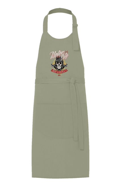 Фартух з принтом "Мотор Сіті". Зброя, окуляри, череп. 2070702