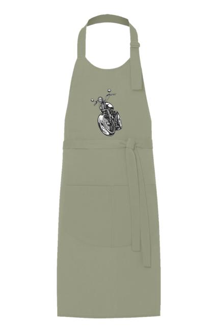 Фартух з принтом "мотоцикл". Байк, вінтаж, мото, ретро. 2070702
