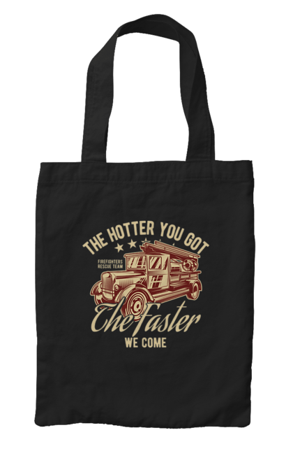 Сумка з принтом "Пожежна машина". Вінтаж, пожежник, ретро. 2070702