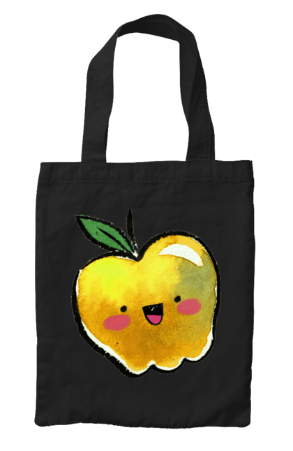 Сумка з принтом "Миле жовте яблуко". Літо, миле, смайлик, яблуко. 2070702