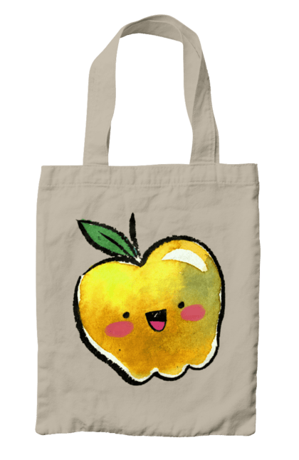 Сумка з принтом "Миле жовте яблуко". Літо, миле, смайлик, яблуко. 2070702