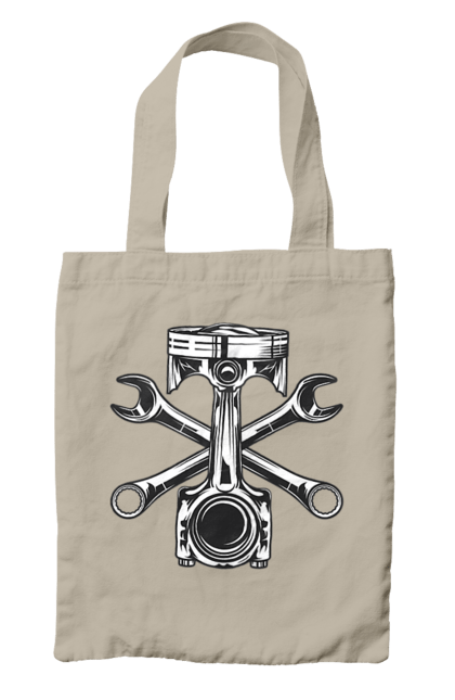 Сумка з принтом "Мото запчастини". Вінтаж, запчастини, мото, ретро. 2070702