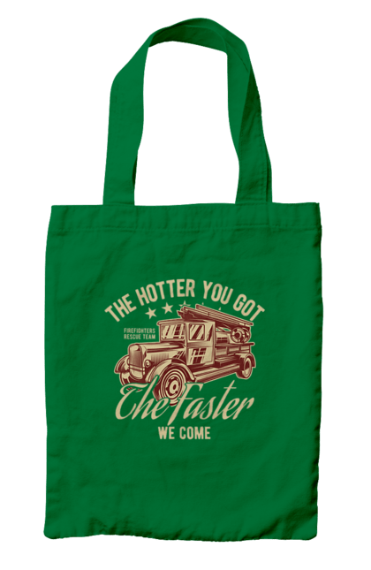 Сумка з принтом "Пожежна машина". Вінтаж, пожежник, ретро. 2070702