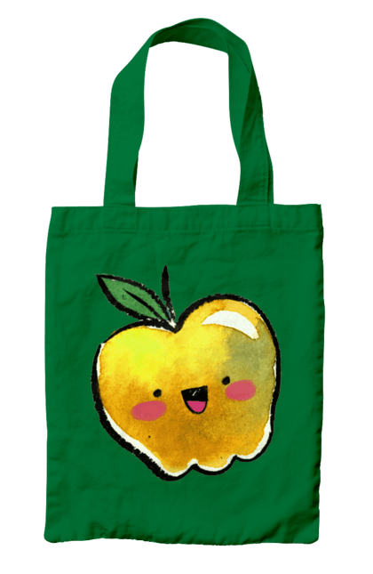 Сумка з принтом "Миле жовте яблуко". Літо, миле, смайлик, яблуко. 2070702