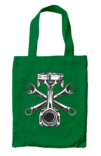 Сумка з принтом "Мото запчастини". Вінтаж, запчастини, мото, ретро. 2070702