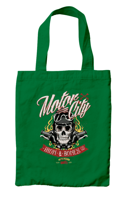 Сумка з принтом "Мотор Сіті". Зброя, окуляри, череп. 2070702