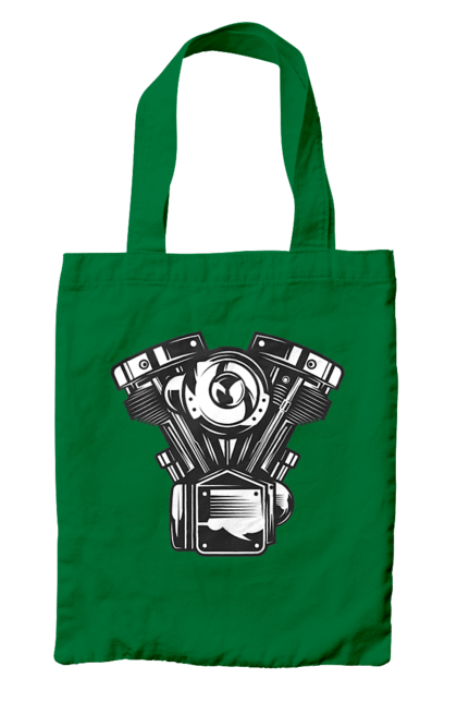 Bag with prints moto engine. Engine, moto, retro, vintage. 2070702