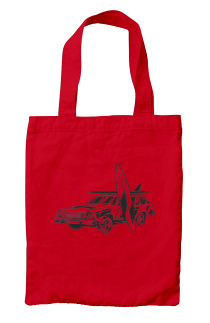 Сумка з принтом "Машина з дошкою". Вінтаж, машина, ретро, серфінг. 2070702