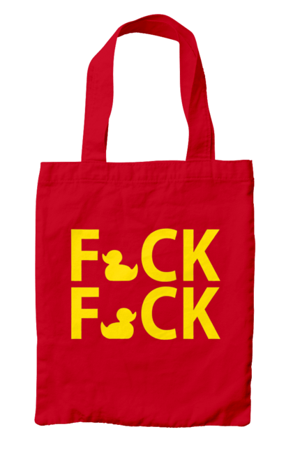 Сумка з принтом "Дак Фак жовтий". Качечки, напис, прикол, фак фак. 2070702