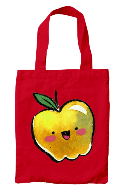 Сумка з принтом "Миле жовте яблуко". Літо, миле, смайлик, яблуко. 2070702
