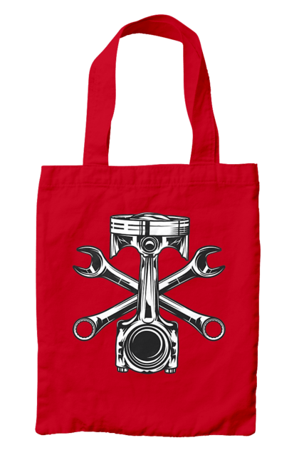 Сумка з принтом "Мото запчастини". Вінтаж, запчастини, мото, ретро. 2070702