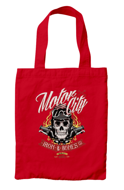 Сумка з принтом "Мотор Сіті". Зброя, окуляри, череп. 2070702