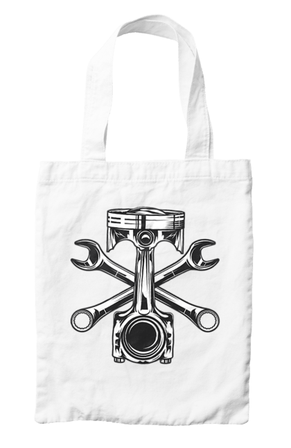 Сумка з принтом "Мото запчастини". Вінтаж, запчастини, мото, ретро. 2070702