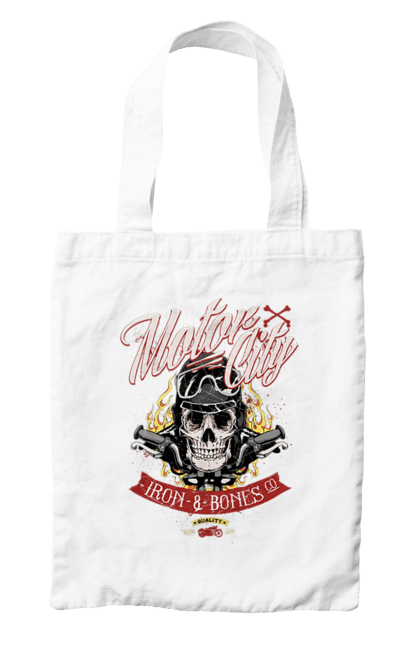 Сумка з принтом "Мотор Сіті". Зброя, окуляри, череп. 2070702