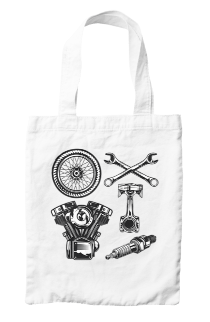 Сумка з принтом "мото набір". Вінтаж, інструменти, мото, ретро. 2070702