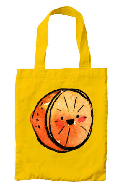 Сумка с принтом Милый апельсин. Апельсин, лето, милый, смайлик. 2070702