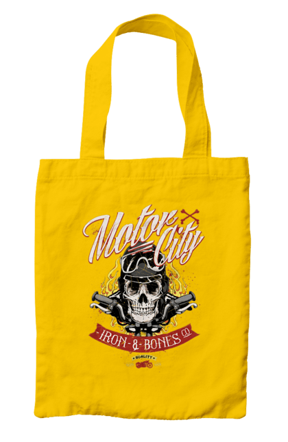 Сумка з принтом "Мотор Сіті". Зброя, окуляри, череп. 2070702