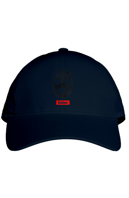 Cap with prints The imprint is Robert. Balaclava, faces, imprint. 2070702
