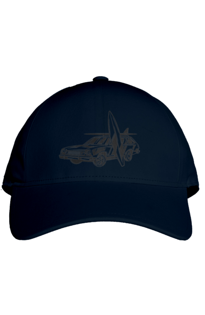 Кепка з принтом "Машина з дошкою". Вінтаж, машина, ретро, серфінг. 2070702