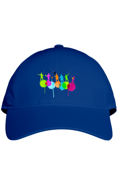 Кепка з принтом "Яскрава рибалка". Вудки, рибалка, рибалки. 2070702