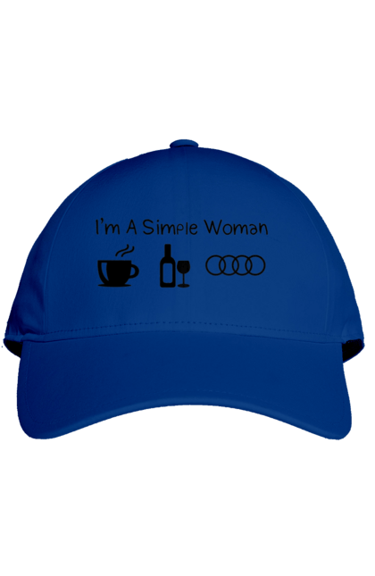Кепка з принтом "Я Проста Жінка, Ауді". Ауді, вино, кава, машини. 2070702