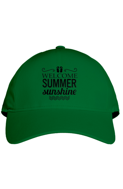 Кепка з принтом "Привіт літні заходи". Вьетнамки, літо, сонце. 2070702