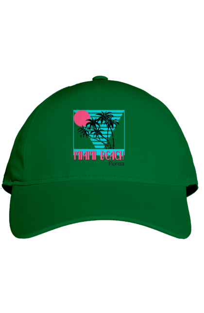 Кепка з принтом "Майамі Пальми". Захід, майамі, пальми, флоріда. 2070702