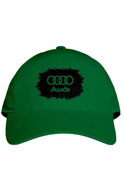 Кепка с принтом Ауди черный лого. Ауди, машины. 2070702