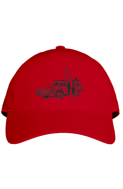 Cap with prints 06 Surf 2. Machine, retro, surfing, vintage. 2070702