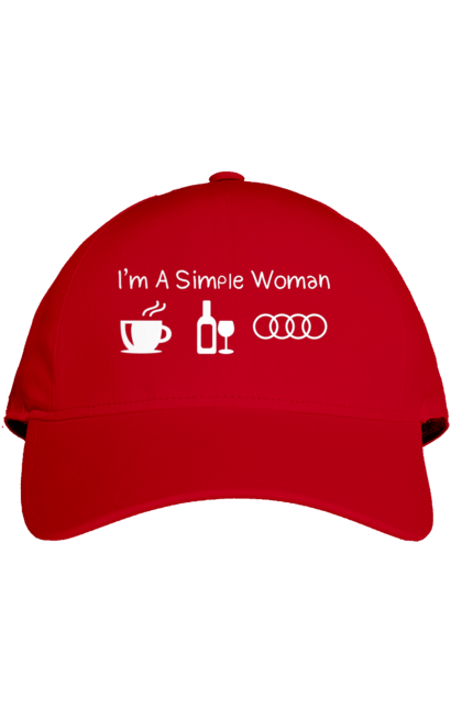 Кепка з принтом "Я Проста Жінка. Кава, Вино, Audi" 2070702