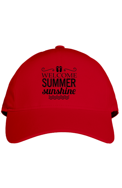 Кепка з принтом "Привіт літні заходи". Вьетнамки, літо, сонце. 2070702