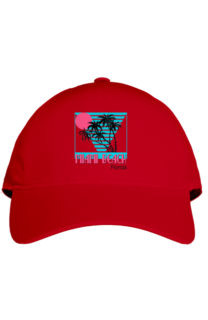 Кепка з принтом "Майамі Пальми". Захід, майамі, пальми, флоріда. 2070702