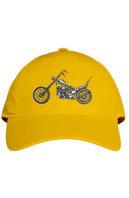 Кепка з принтом "Мотобайк". Вінтаж, мото, ретро. 2070702