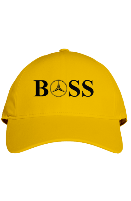 Cap with prints the boss of mercedes. Boss, cars, mercedes. 2070702