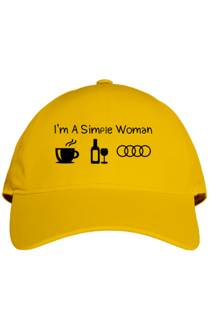 Cap with prints I'm a Simple Woman, Audi. Audi, cars, coffee, wine. 2070702