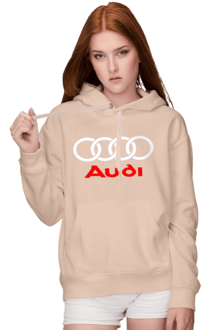 Women`s hoodie with prints Audi Logotype. Audi, cars. 2070702