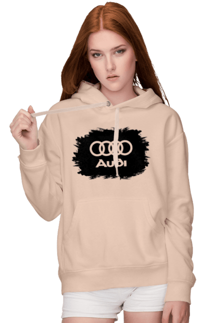 Women`s hoodie with prints Audi black ravines. Audi, cars. 2070702