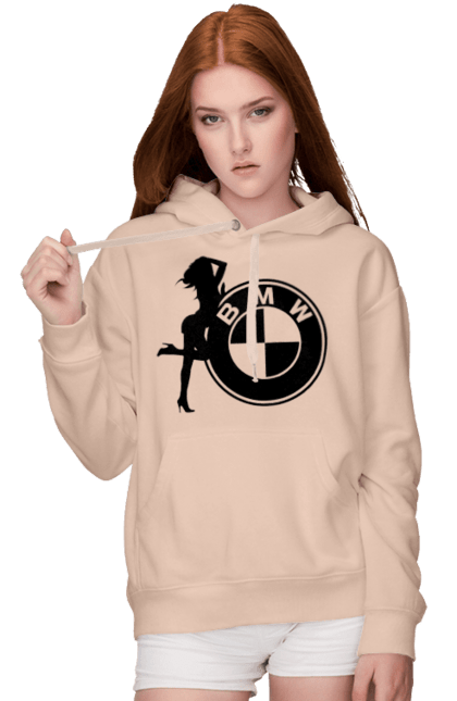 Женское худи с принтом Bmw Girl. Бмв, машины. 2070702