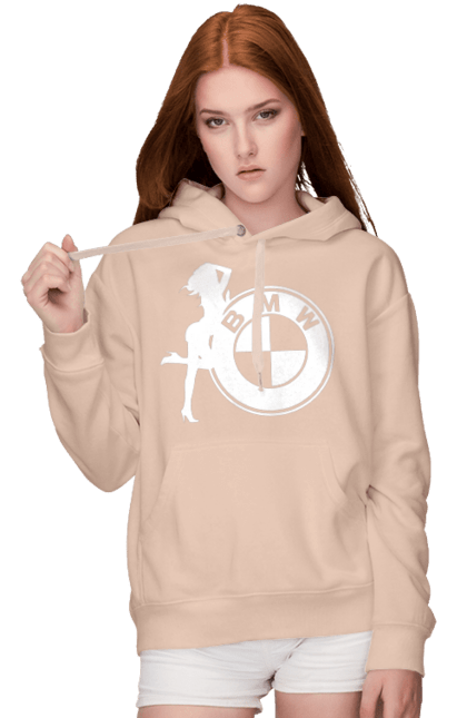 Женское худи с принтом Bmw Girl. Бмв, машины. 2070702