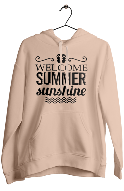 Жіноче худі з принтом "Привіт літні заходи". Вьетнамки, літо, сонце. 2070702