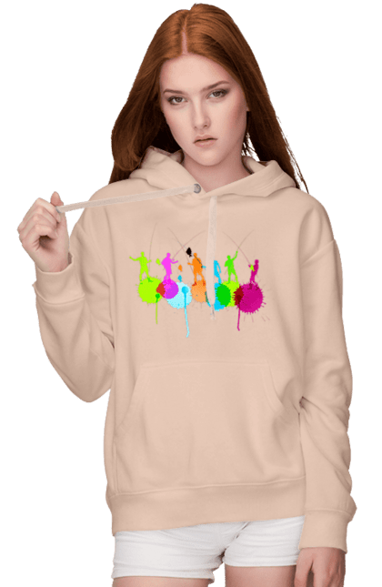 Жіноче худі з принтом "Яскрава рибалка". Вудки, рибалка, рибалки. 2070702