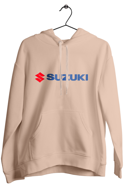 Women`s hoodie with prints Suzuki 3 Redblue. Auto, logo, suzuki. 2070702