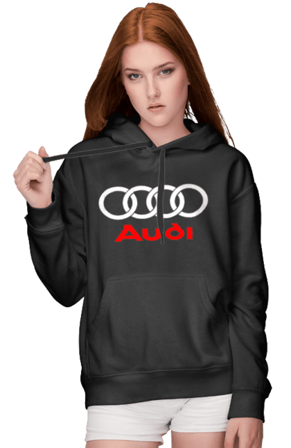 Women`s hoodie with prints Audi Logotype. Audi, cars. 2070702
